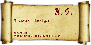 Mrazek Ibolya névjegykártya
